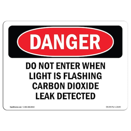 Signmission OSHA Sign, 3.5" Height, 5" Width, Do Not Enter When Light Is Flashing Carbon, Lndscp, 10PK OS-DS-D-35-L-2140-10PK